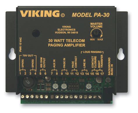 viking pa-30|Viking 30 Watt Paging Amplifier with Loud Ringing and 4。